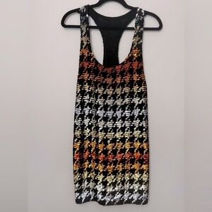 ASHISH houndstooth sequin 100% silk georgette hand embroidered mini dress India